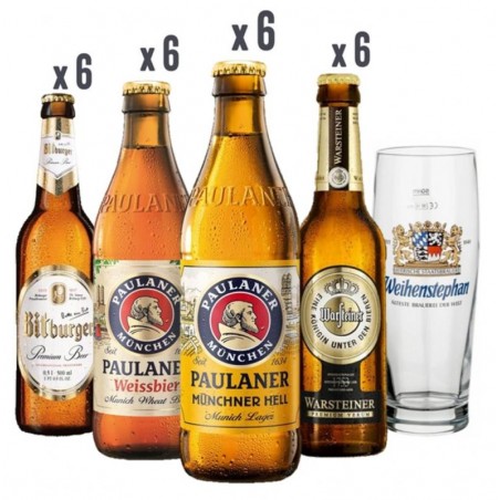 COFFRET BIERE - BOX SELECTION ALLEMAGNE 24*0.33L +1 VERRE - Planète Drinks