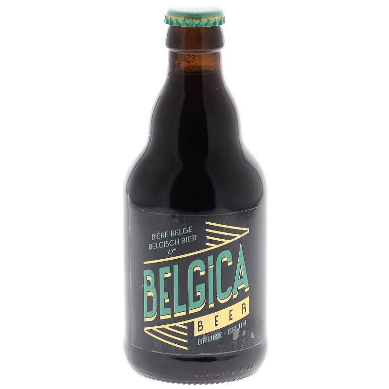 BELGICA BRUNE 33CL 3.9 - Une bière brune brassée en Belgique douce et subtile avec des notes grillées et caramélisées.