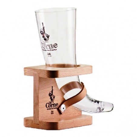 VERRE LA CORNE DU BOIS DES PENDUS 33CL + PIED EN BOIS 29.5 - Découvrez dès maintenant : VERRE LA CORNE + BOIS