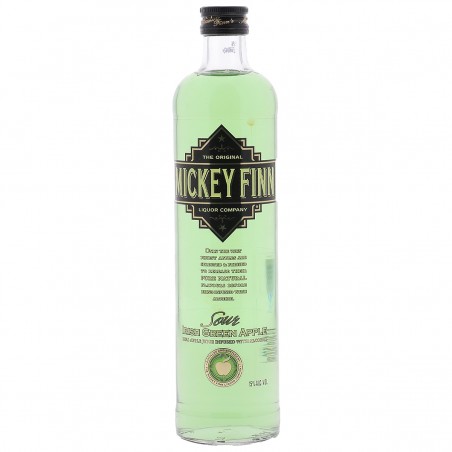 MICKEY FINN'S IRISH GREEN APPLE 50CL 13.9 - Mickey Finn Irish Green Apple est une liqueur de saveur pomme aigre possèdant une te