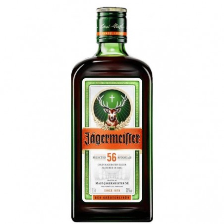 JAGERMEISTER 35CL 14.9 - La liqueur Jagermeister ( 35% vol. ), est produite depuis près d'un siècle à Wolfenbuttel en Allemagne.