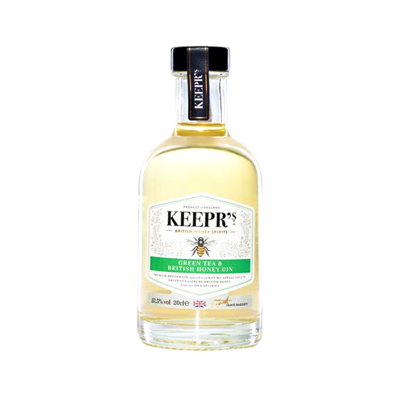KEEPR'S GREEN TEA DRY GIN 20CL 14.9 - Le Keepr's Green Tea Dry Gin, infusé avec du thé vert chinois unique provenant de Ban’Mu, 