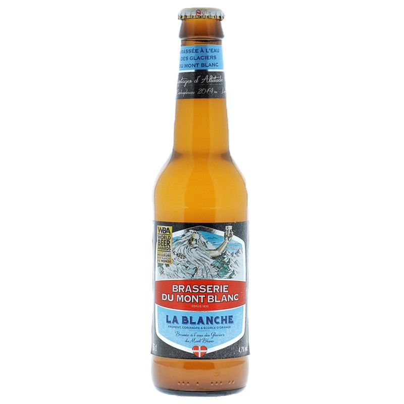 BRASSERIE DU MONT BLANC LA BLANCHE 33CL 3.7 - Une bière blanche française légère, rafraîchissante et élégante, à la pétillance f