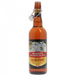 MONT BLANC BLONDE 75CL 6.1 - La Mont Blanc blonde est une bière blonde brassée avec du houblon Saaz et des écorces d'oranges. Co