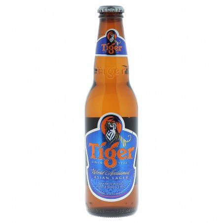 TIGER ASIAN LAGER 33CL 3.5 - La Tiger est la bière la plus vendue à Singapour ! Lancée en 1932, c’est une bière blonde pâle de r