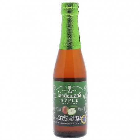 LINDEMANS POMME 25CL 3.3 - Une lambic belge à base de pommes, équilibrée entre touche d'acidité et notes sucrées.