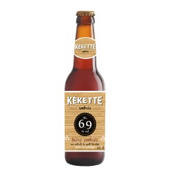 KEKETTE AMBREE 33CL 3.8 - La Kékette « Bien m’ambrée », est une bière ambrée à 6.9° brassée à partir d’extraits de malts torréfi