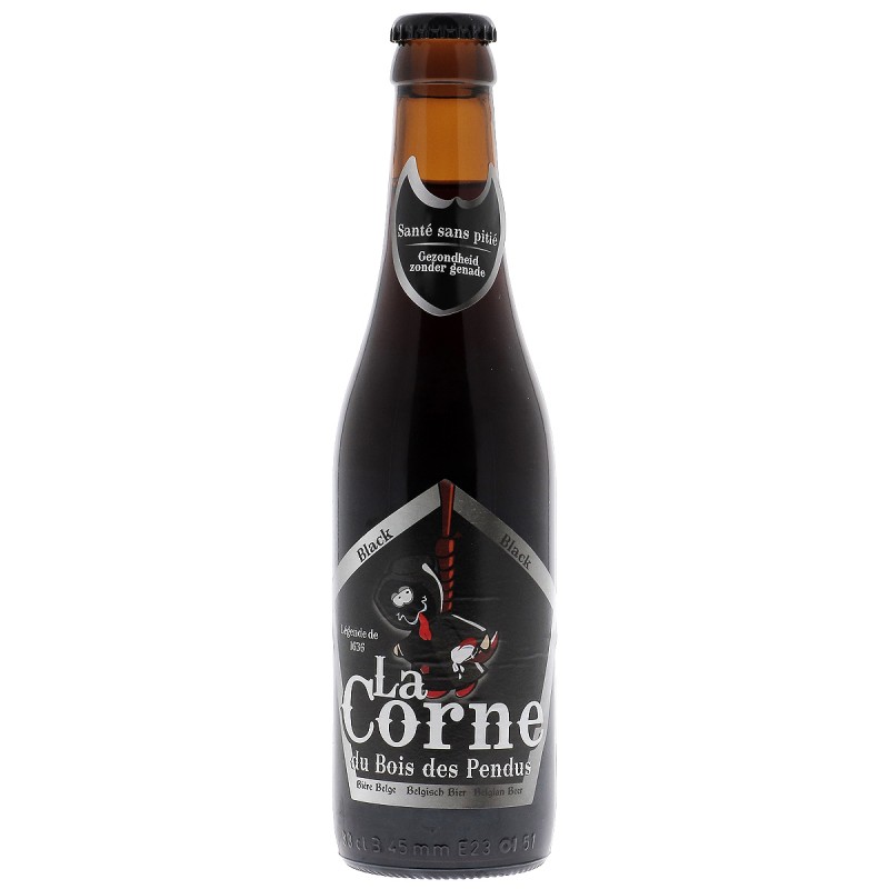 LA CORNE DU BOIS DES PENDUS BLACK 33CL 3.9 - La Corne Black 8°, c'est une bière à la robe noire très puissante avec une fine mou