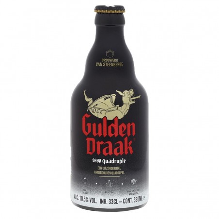 GULDEN DRAAK QUADRUPLE 33CL 3.5 - la Gulden Draak 9000 quadruple 10.5° c'est une bière unique brassée avec 3 malts différents qu
