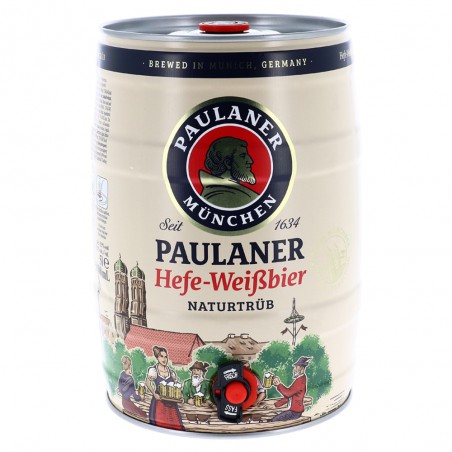 FUT PAULANER HEFE WEISSBIER 5L 23.9 - La bière blanche de blé la plus vendue de la brasserie Paulaner en version mini-fût de 5 l