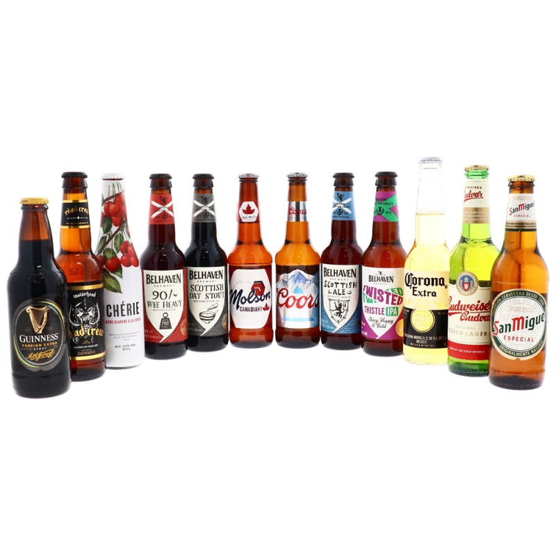Bières du monde (6 x 0,33 l) spécialités de bières internationales à offrir  (meilleures bières du monde avec coffret cadeau (bière + - La cave Cdiscount