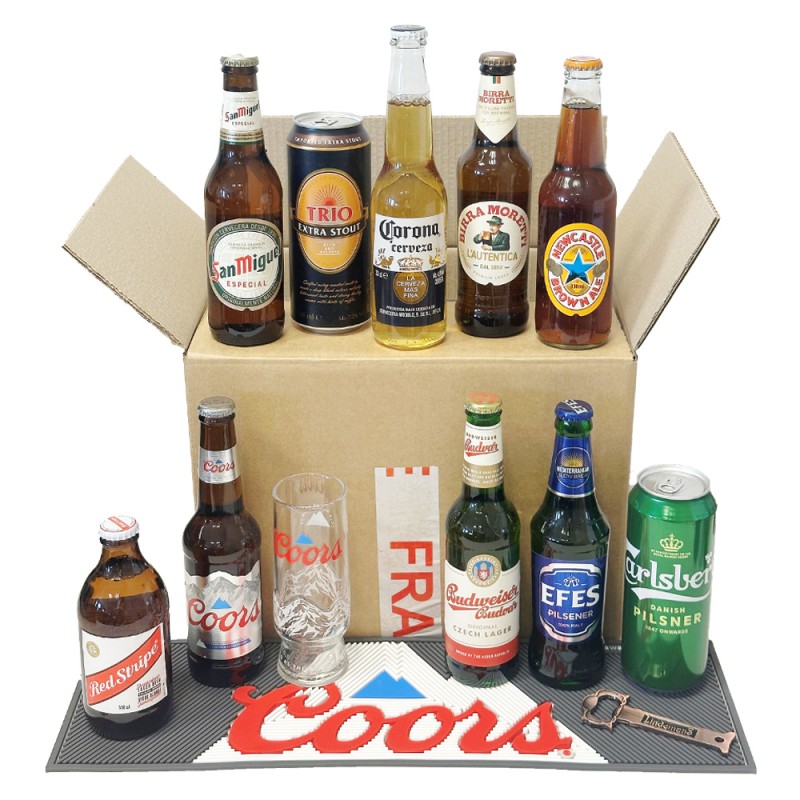 BOX DECOUVERTE 10 BIERES 10 PAYS + ACCESSOIRES
