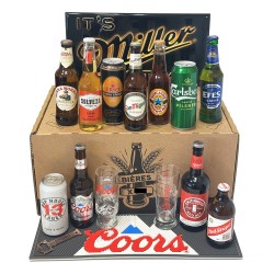 COFFRET BIERES A PARTAGER - 22 BIERES DU MONDE + ACCESSOIRES